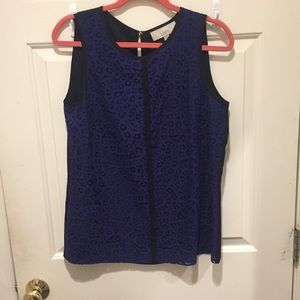 Loft blue eyelet top